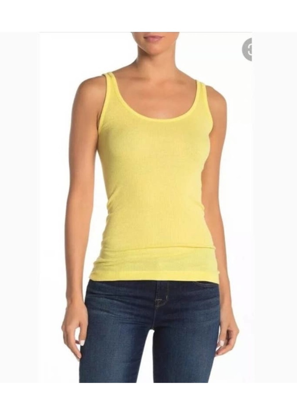 Vince Ribbed Tank Top Yellow Women's Size Medium
